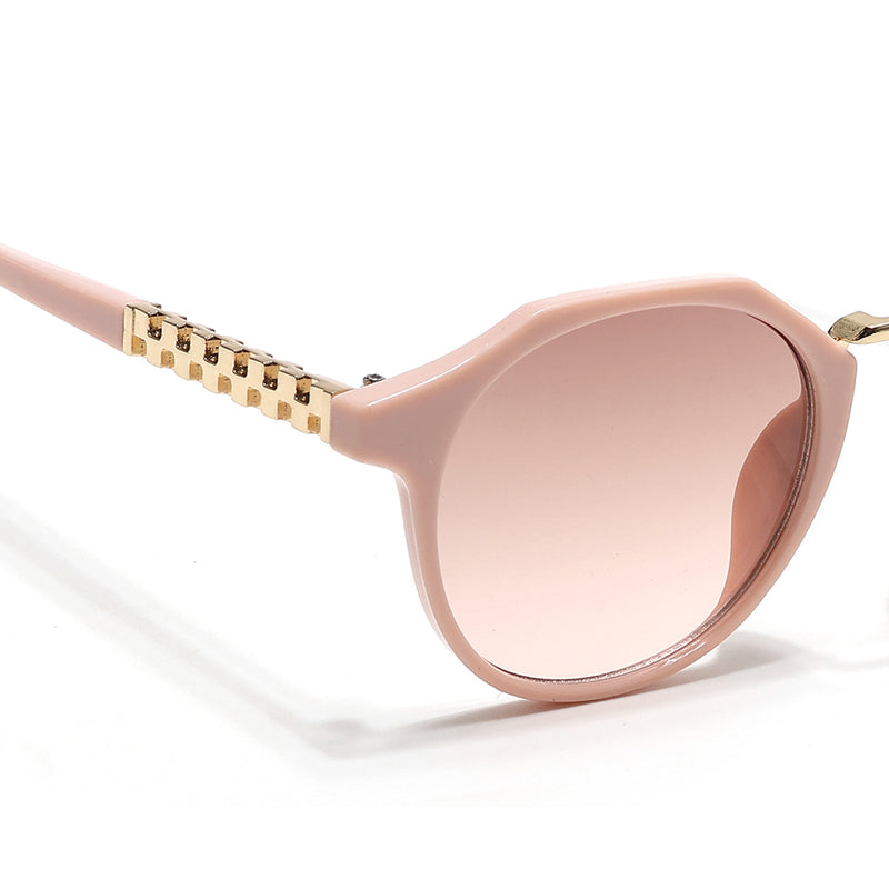 Round Sunglasses (Brown & Clear Lens | Nude Frame - MG6428)