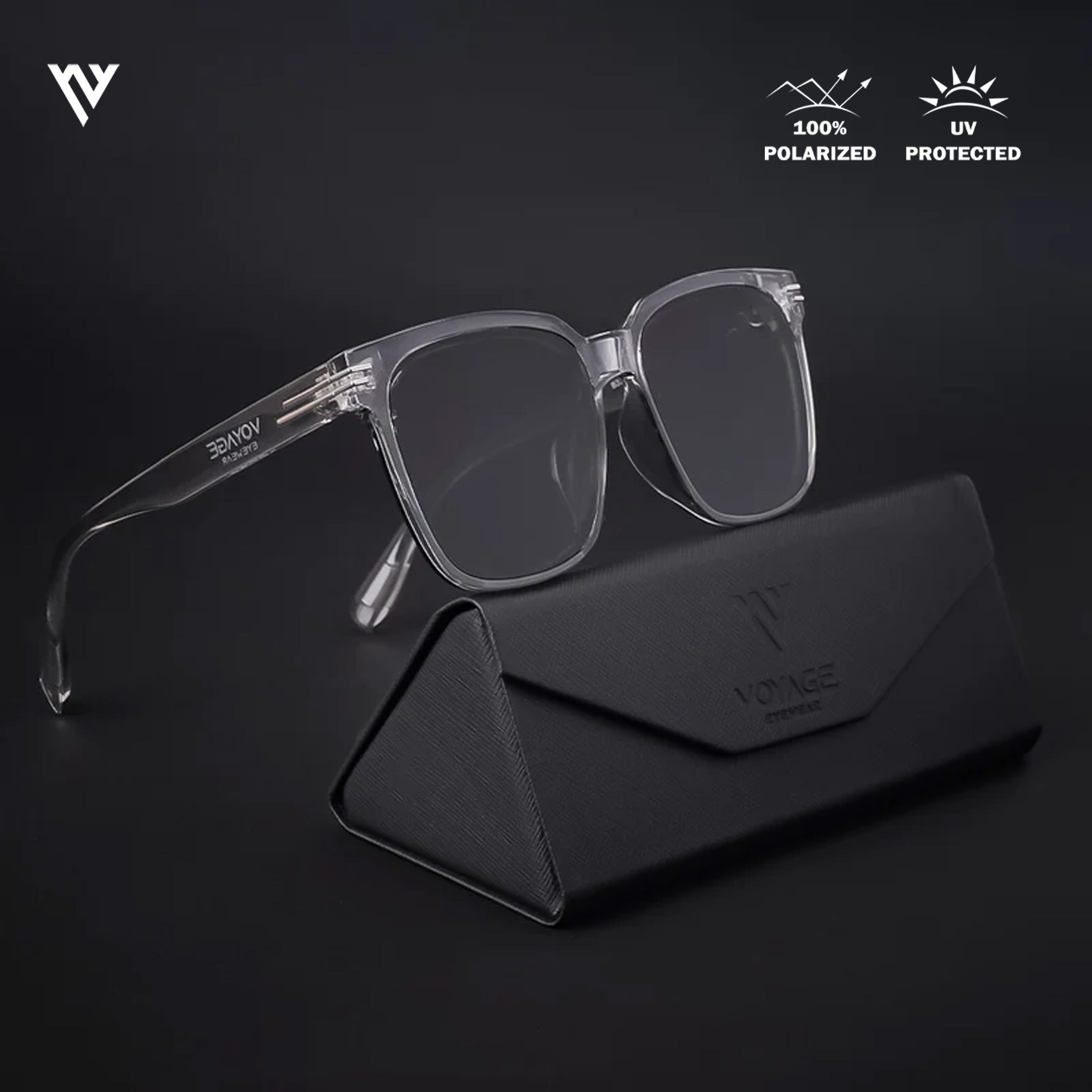 Voyage Exclusive Gradient Grey Polarized Wayfarer Sunglasses - MG4113