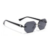Rimless Sunglasses for Men & Women (Black Lens | Black Frame - MG7360)