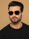Rimless Sunglasses for Men & Women (Black Lens | Black Frame - MG7360)