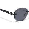 Rimless Sunglasses for Men & Women (Black Lens | Black Frame - MG7360)
