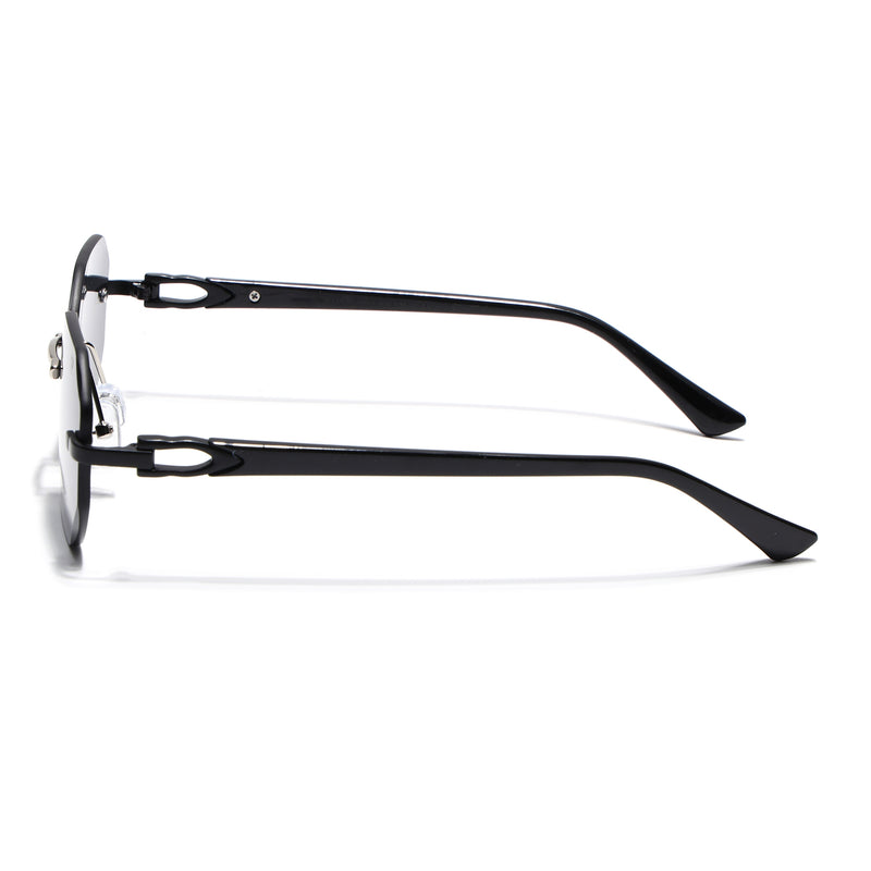 Rimless Sunglasses for Men & Women (Black Lens | Black Frame - MG7360)