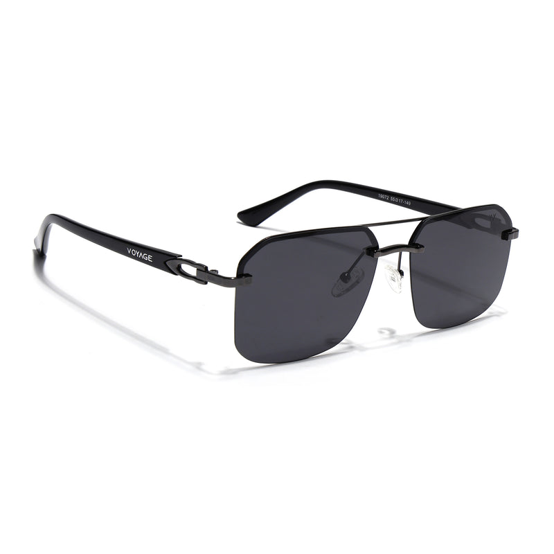 Odyssey | Black & Grey Polarized Wayfarer Sunglasses - PMG4142