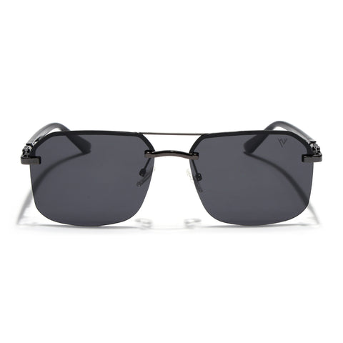 Odyssey | Black & Grey Polarized Wayfarer Sunglasses - PMG4142