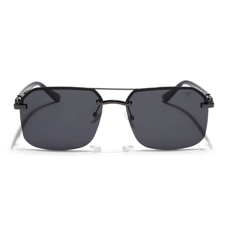 Odyssey | Black & Grey Polarized Wayfarer Sunglasses - PMG4142