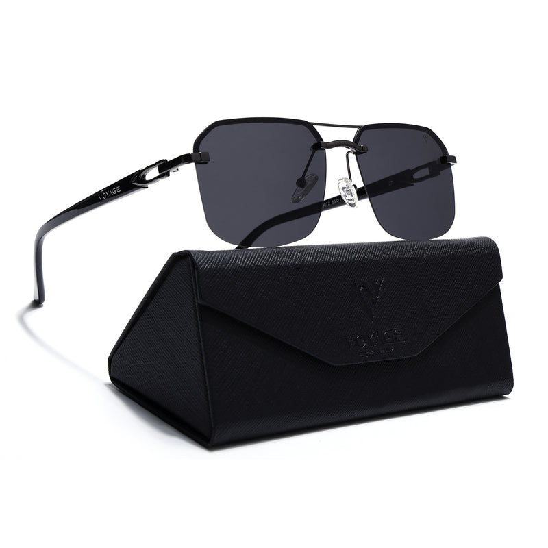Odyssey | Black & Grey Polarized Wayfarer Sunglasses - PMG4142