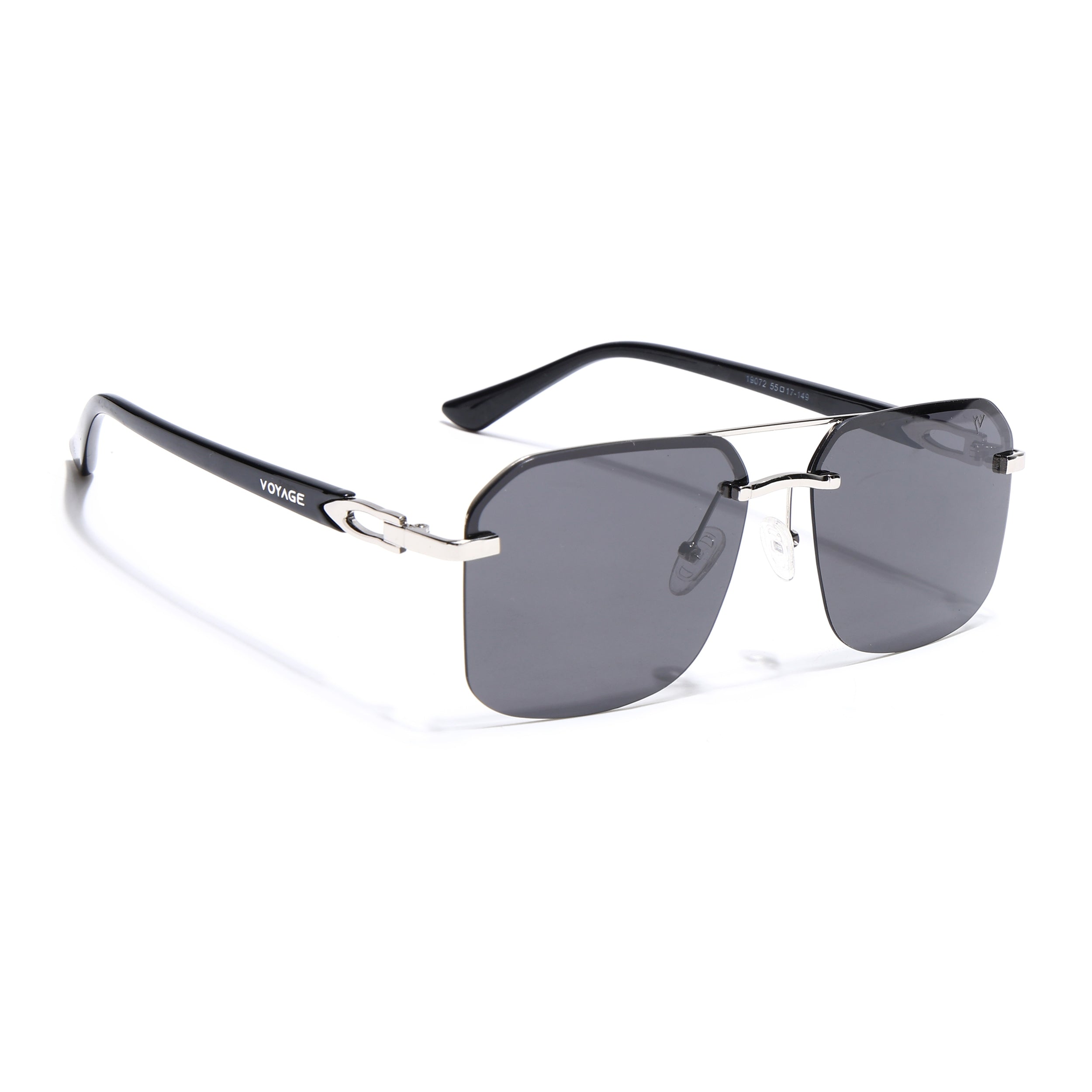 Odyssey | Black & Silver Polarized Wayfarer Sunglasses - PMG4144