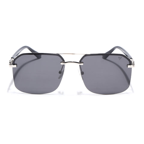 Odyssey | Black & Silver Polarized Wayfarer Sunglasses - PMG4144