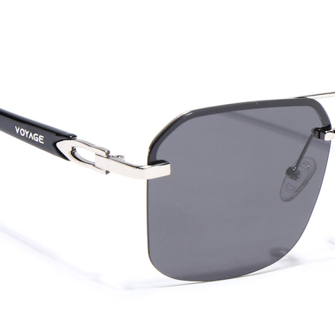 Odyssey | Black & Silver Polarized Wayfarer Sunglasses - PMG4144