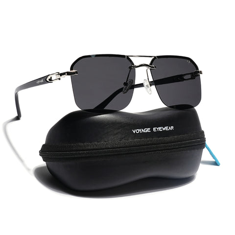 Odyssey | Black & Silver Polarized Wayfarer Sunglasses - PMG4144