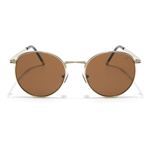 Sylis | Round Brown Gold Sunglasses MG3623