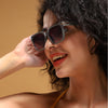 Purple & Clear Wayfarer Sunglasses (W9017MG4254)
