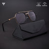 Wayfarer Golden & Black Polarized Sunglasses - PMG4480