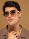Celeste | Silver Oval Sunglasses | Light Grey & Clear Lens  - MG6892