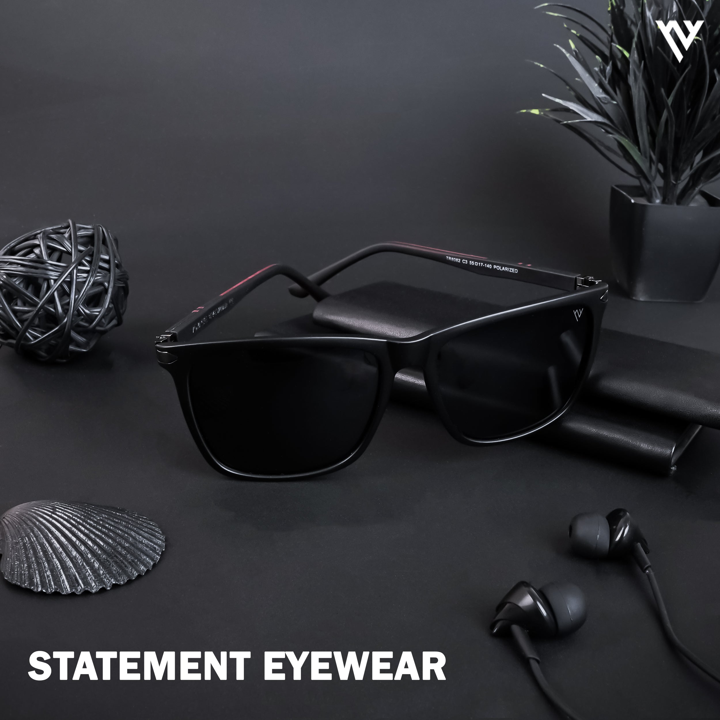 Voyage Exclusive Matt Black Polarized Wayfarer Sunglasses for Men & Women (TR8082PMG4492)