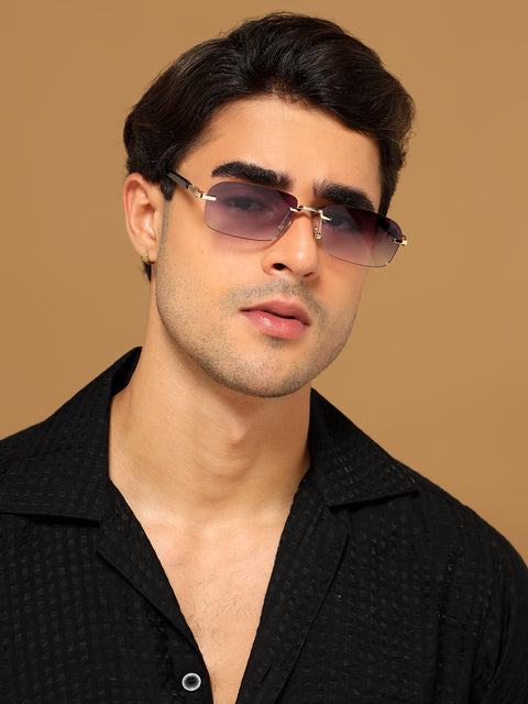 Satan | Violet Rimless Sunglasses | Golden Frame - MG6619