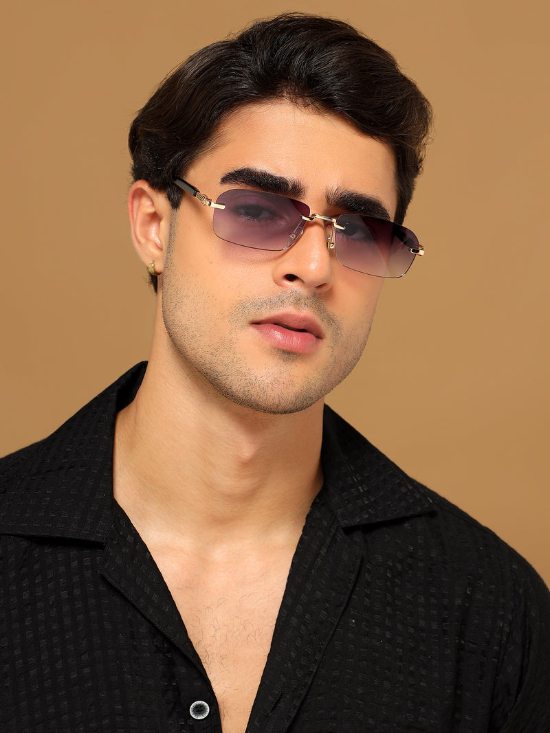Satan | Violet Rimless Sunglasses | Golden Frame - MG6619