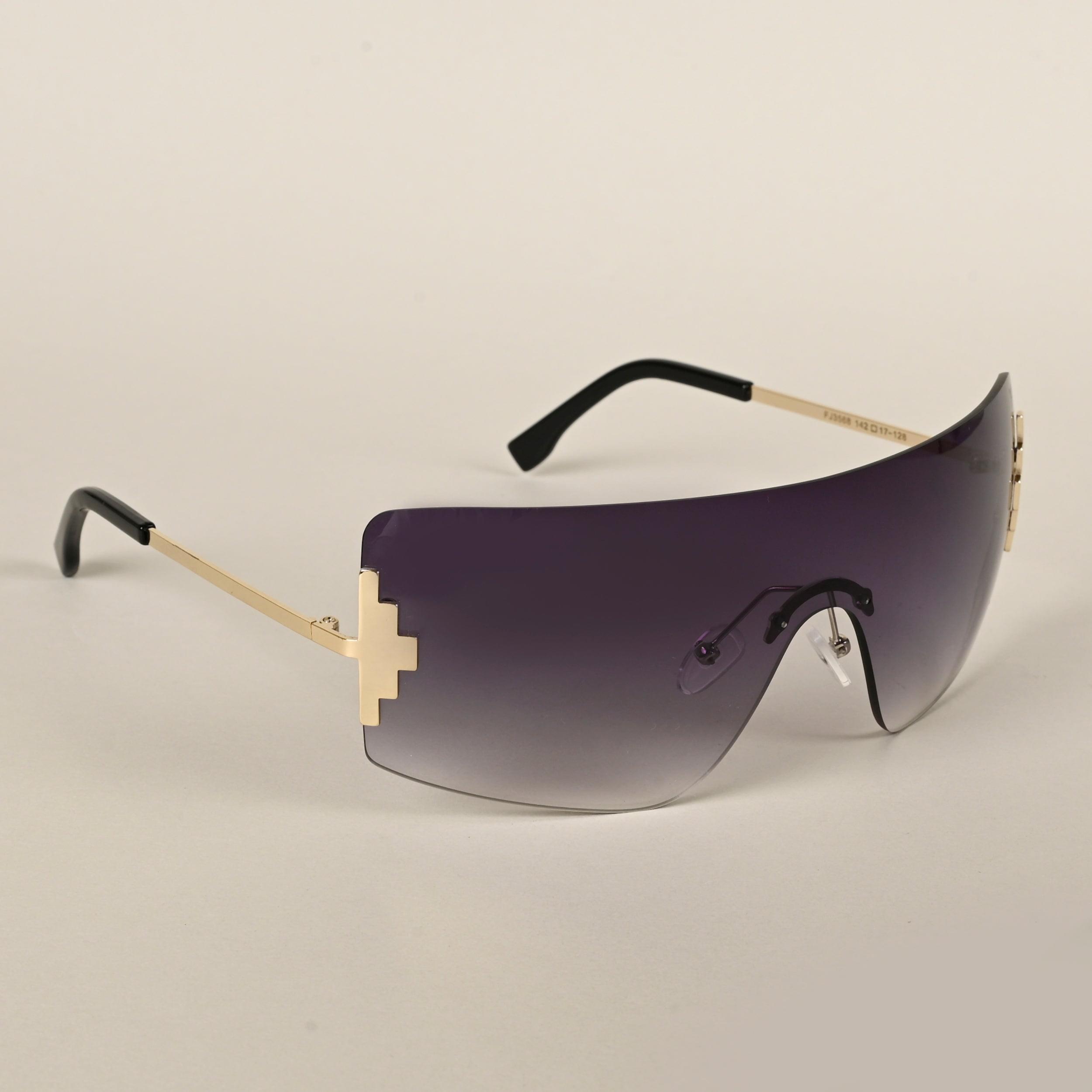 Voyage Black & Clear Wrap Around Sunglasses for Men & Women (3568MG4116)