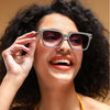 Purple & Clear Wayfarer Sunglasses (W9017MG4254)