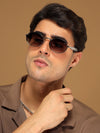 Celeste | Silver Oval Sunglasses | Olive & Clear Lens - MG6891