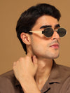 Sierra | Golden Oval Sunglasses | Grey Lens - MG7040