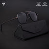 Grey & Navy Blue Polarized Wayfarer Sunglasses - PMG4315