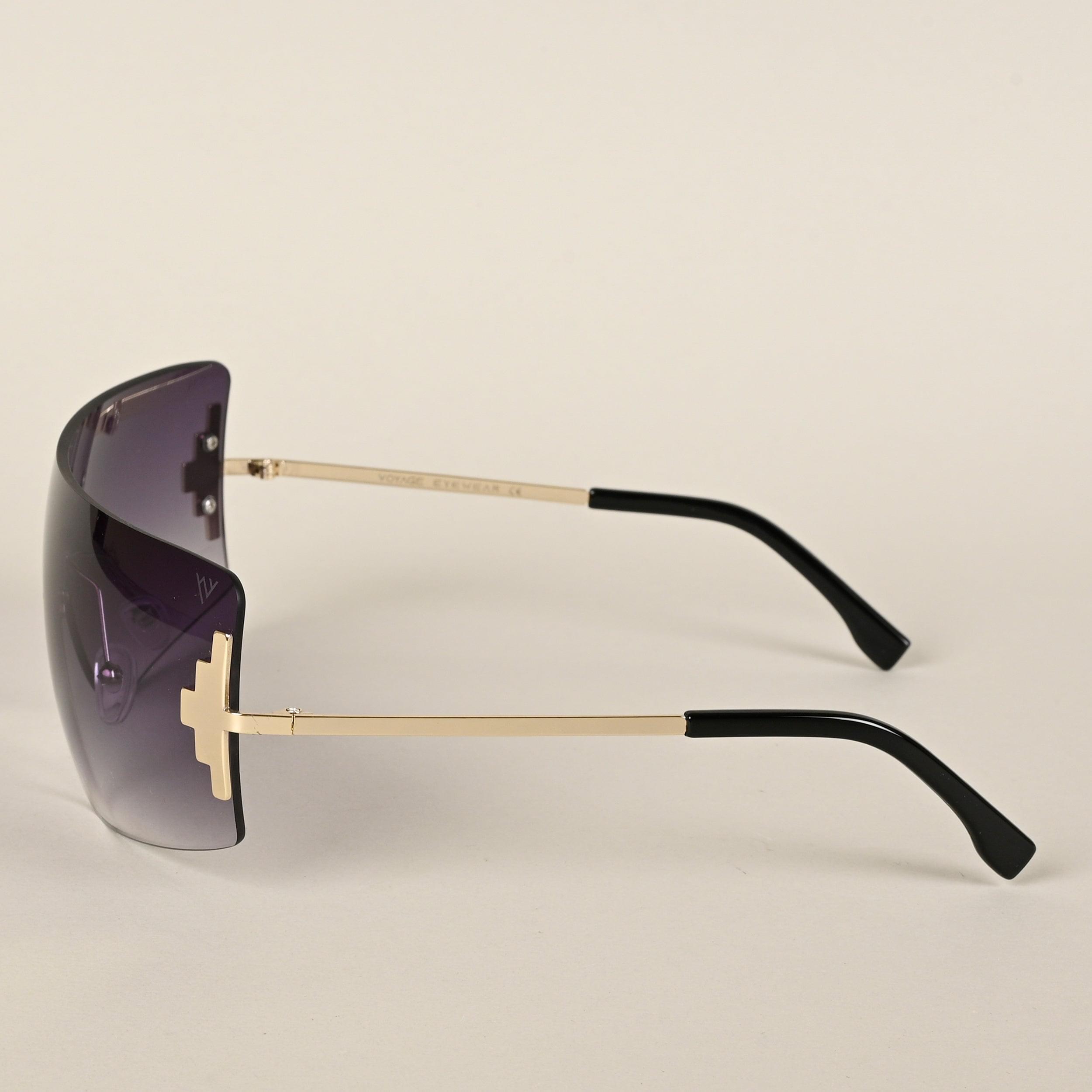 Voyage Black & Clear Wrap Around Sunglasses for Men & Women (3568MG4116)