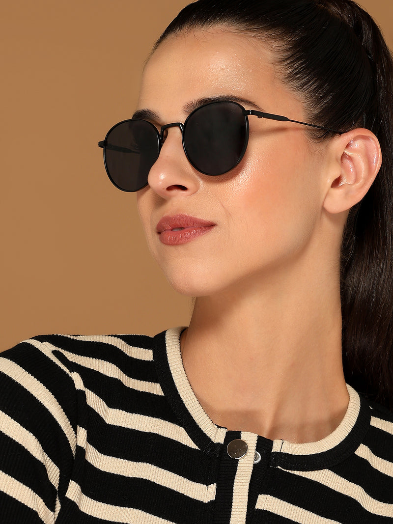 Sonic | Round Black Sunglasses MG3049