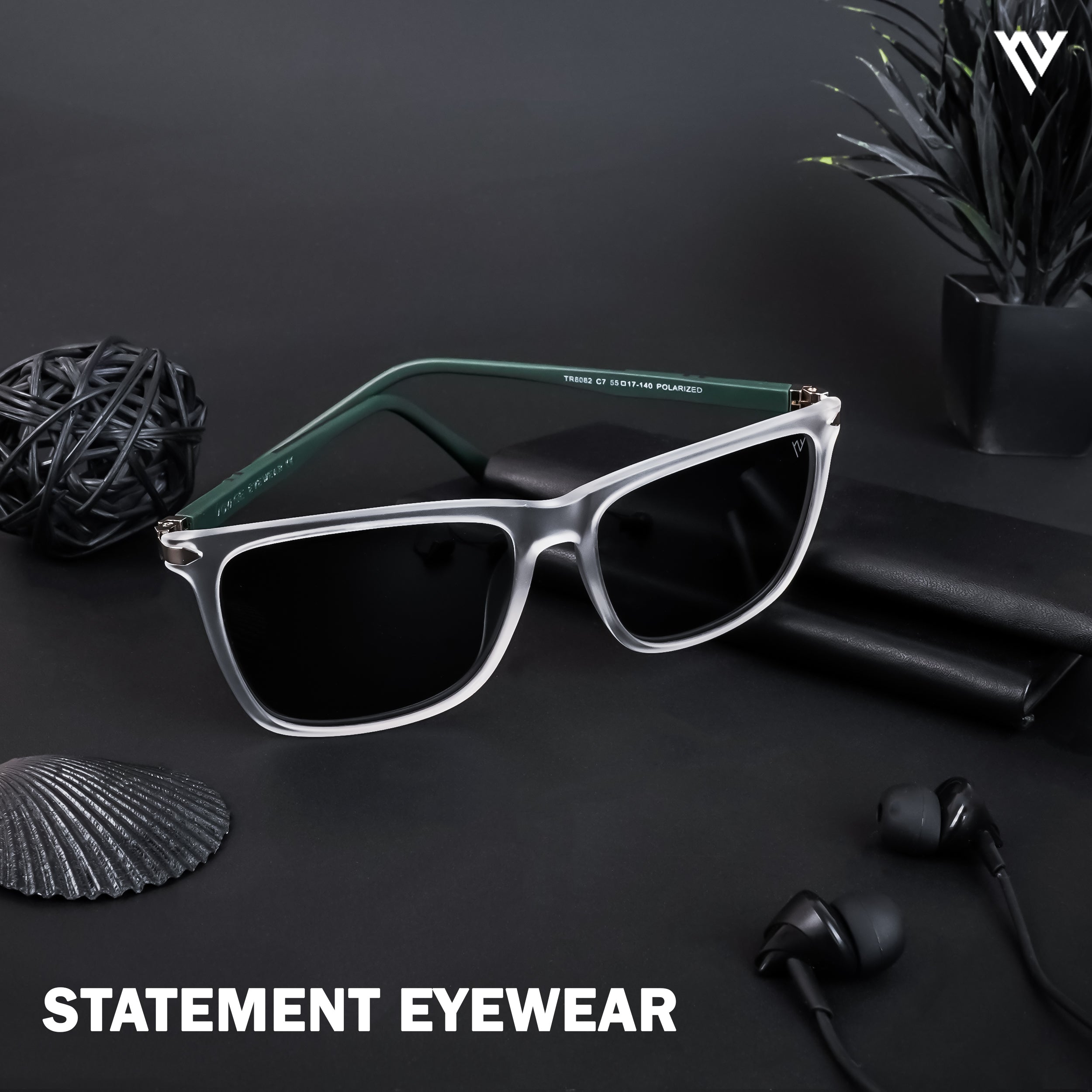 Voyage Exclusive Transparent Polarized Wayfarer Sunglasses for Men & Women (TR8082PMG4491)