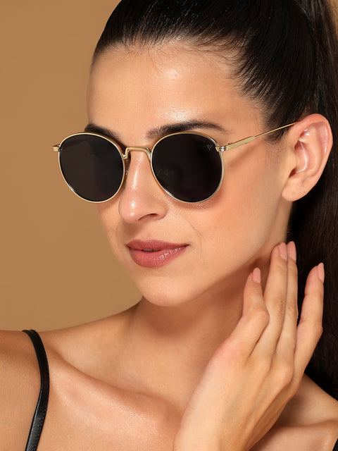 Sonic | Round Black Golden Sunglasses MG3050
