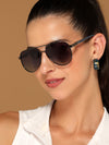 Sukhoi | Grey Aviator Polarized Sunglasses for Men & Women | Grey & Clear Lens - PMG7139