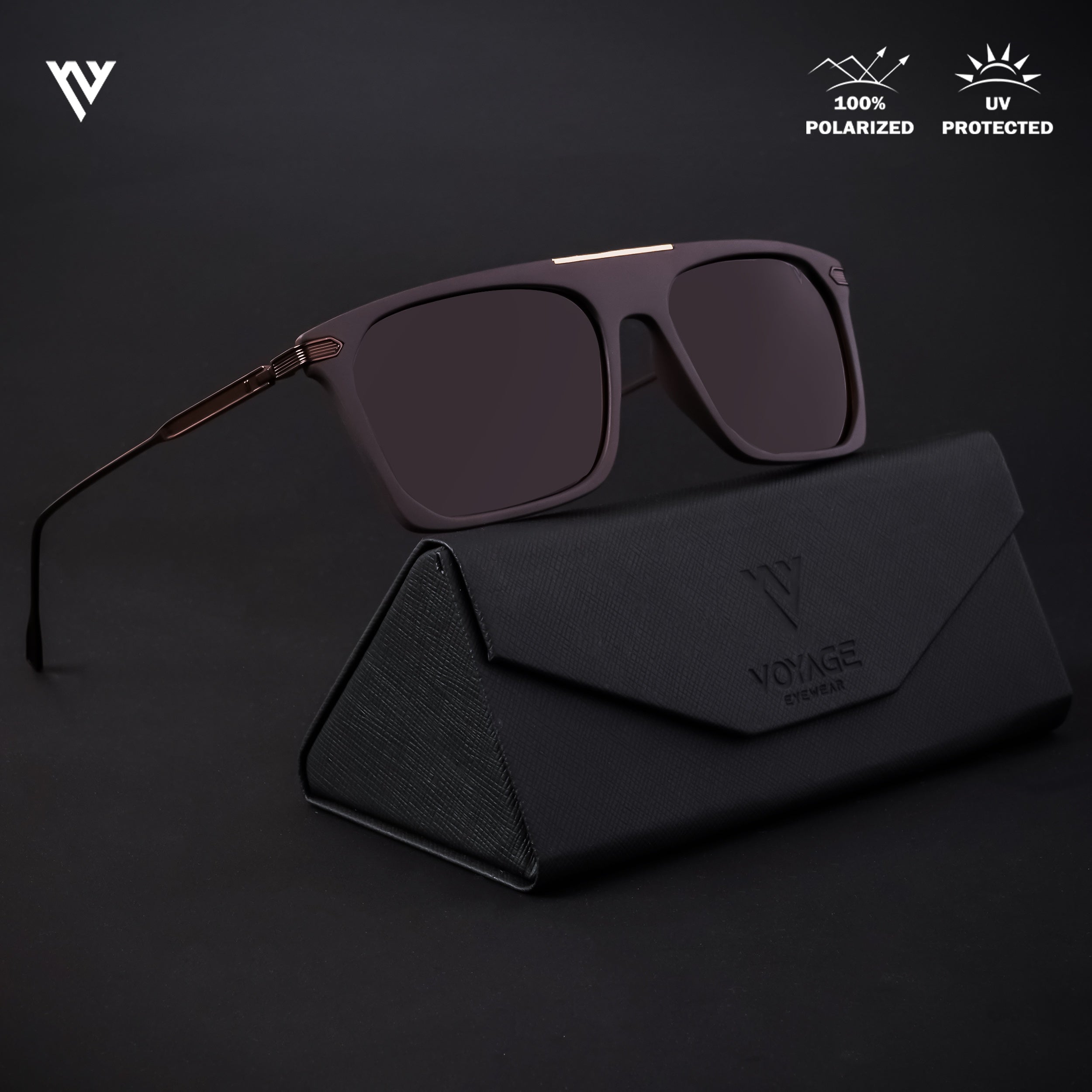 Voyage Exclusive Brown Polarized Wayfarer Sunglasses for Men & Women (20089PMG4449)