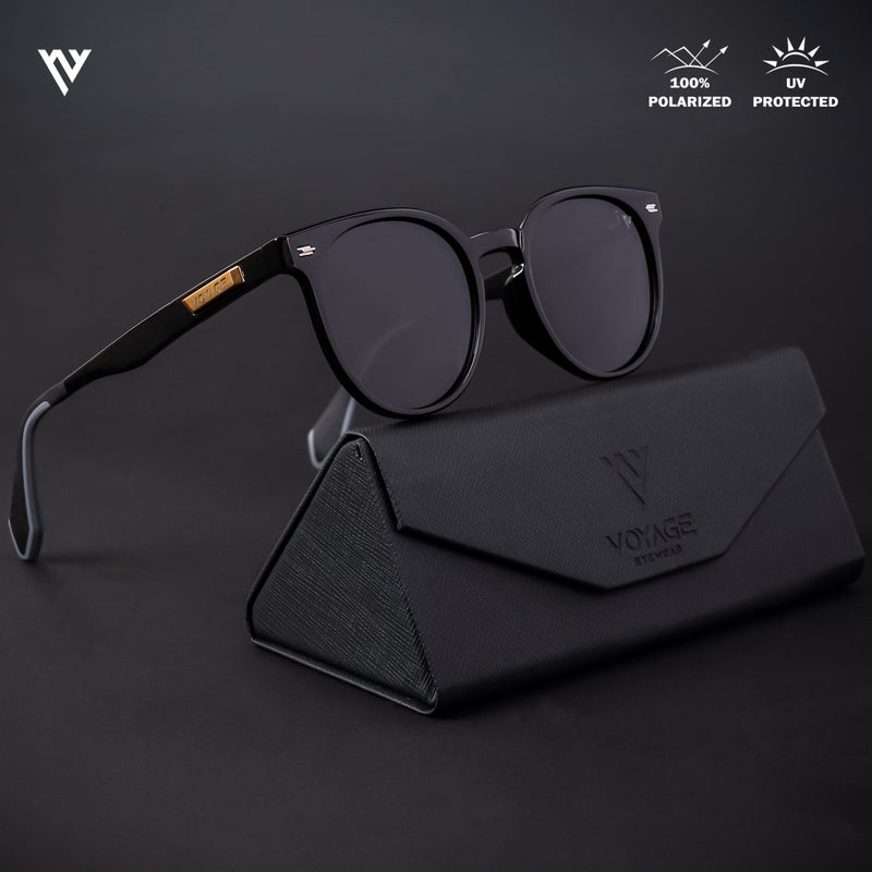 Active Shine Black Polarized Round Sunglasses - PMG4470