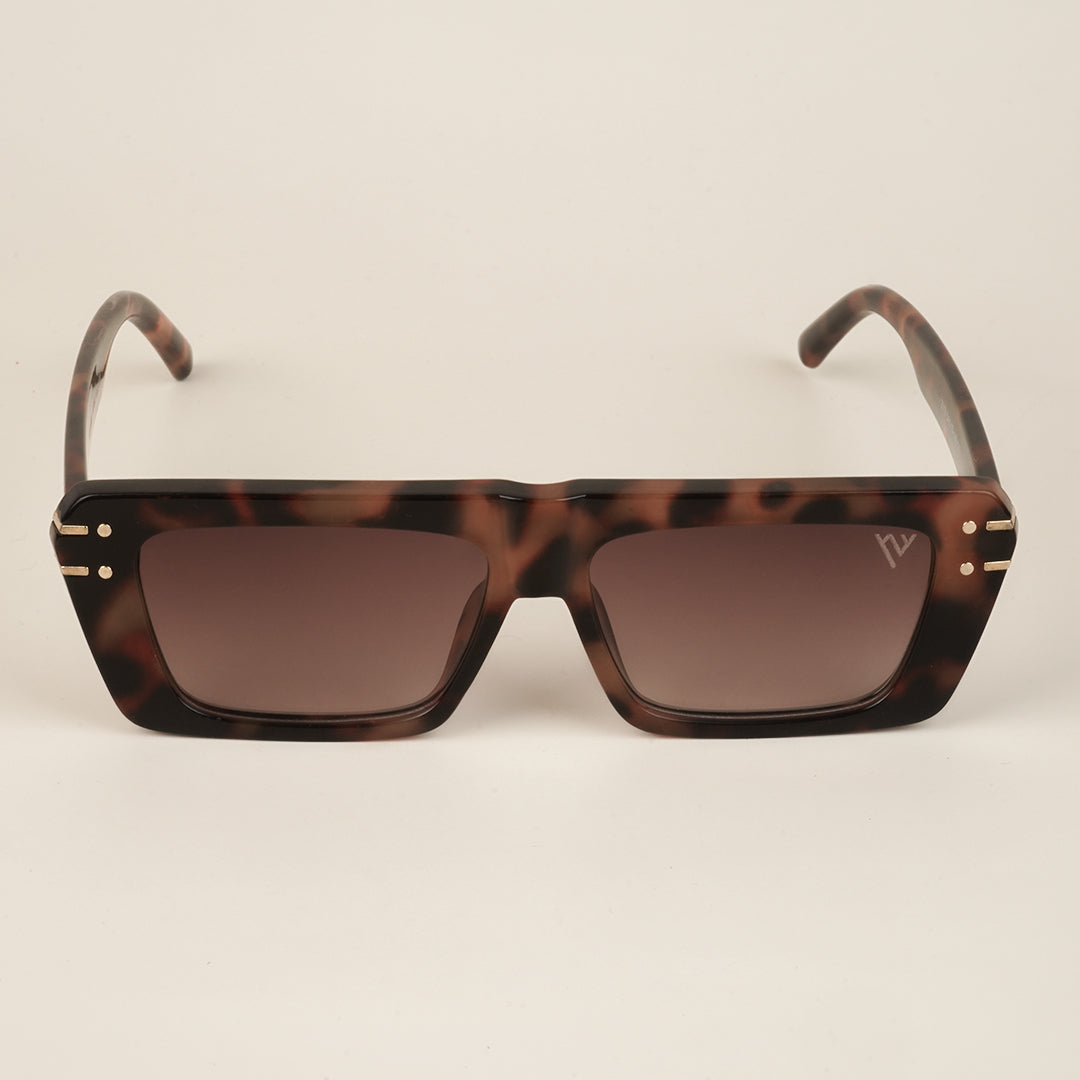Voyage Brown Rectangle Sunglasses for Men & Women - MG4158
