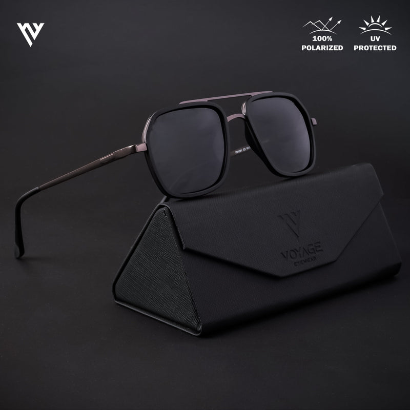 Grey Matte Black Polarized Wayfarer Sunglasses (TR1001PMG4316)