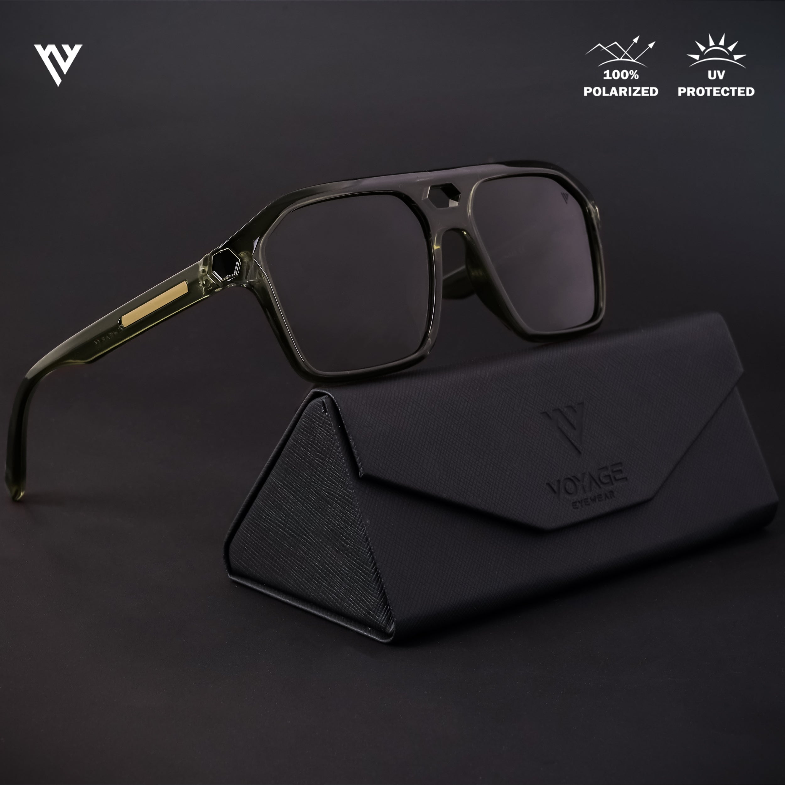Voyage Exclusive Green Polarized Wayfarer Sunglasses for Men & Women (2343PMG4347)
