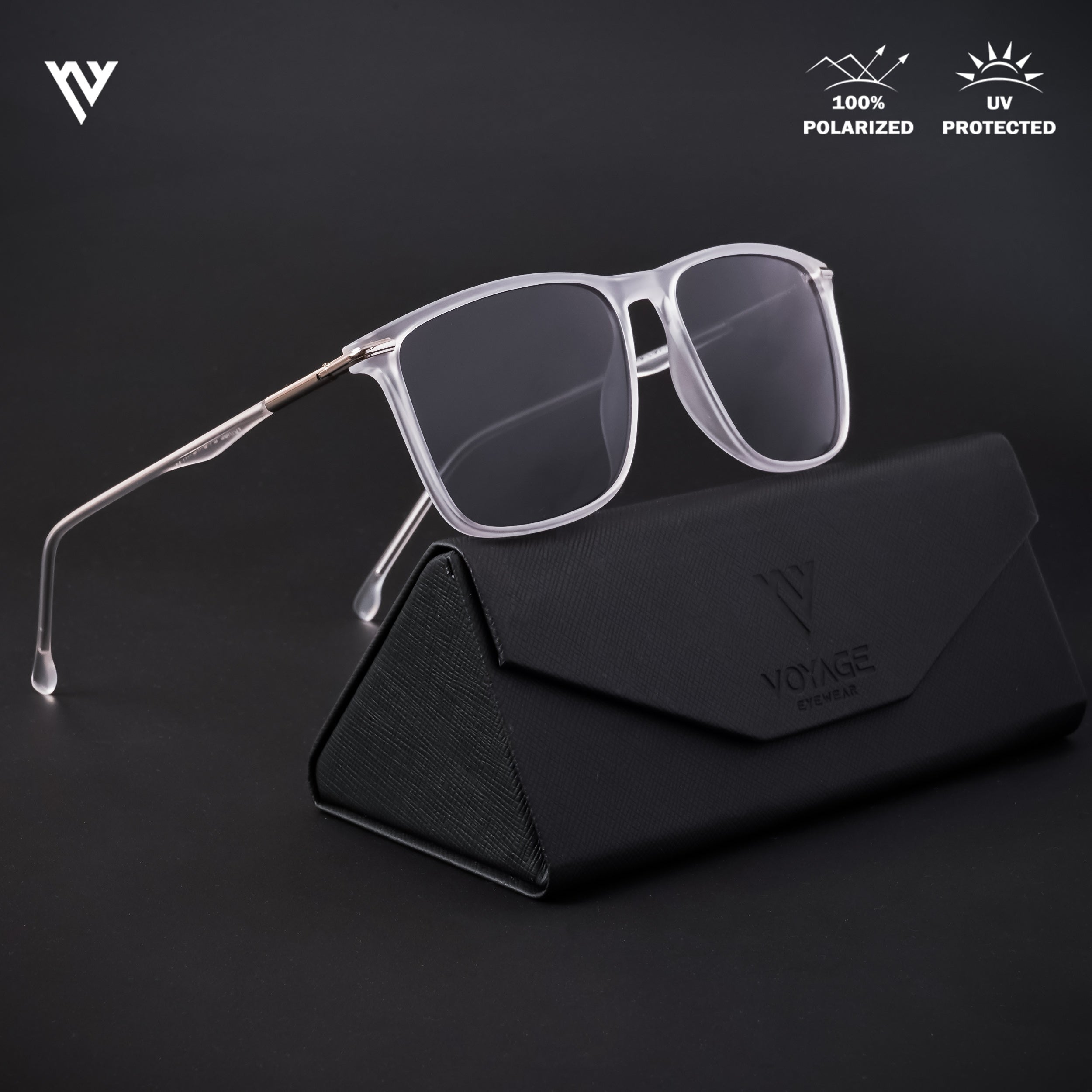 Voyage Exclusive Transparent Polarized Wayfarer Sunglasses for Men & Women (TR8072PMG4303)