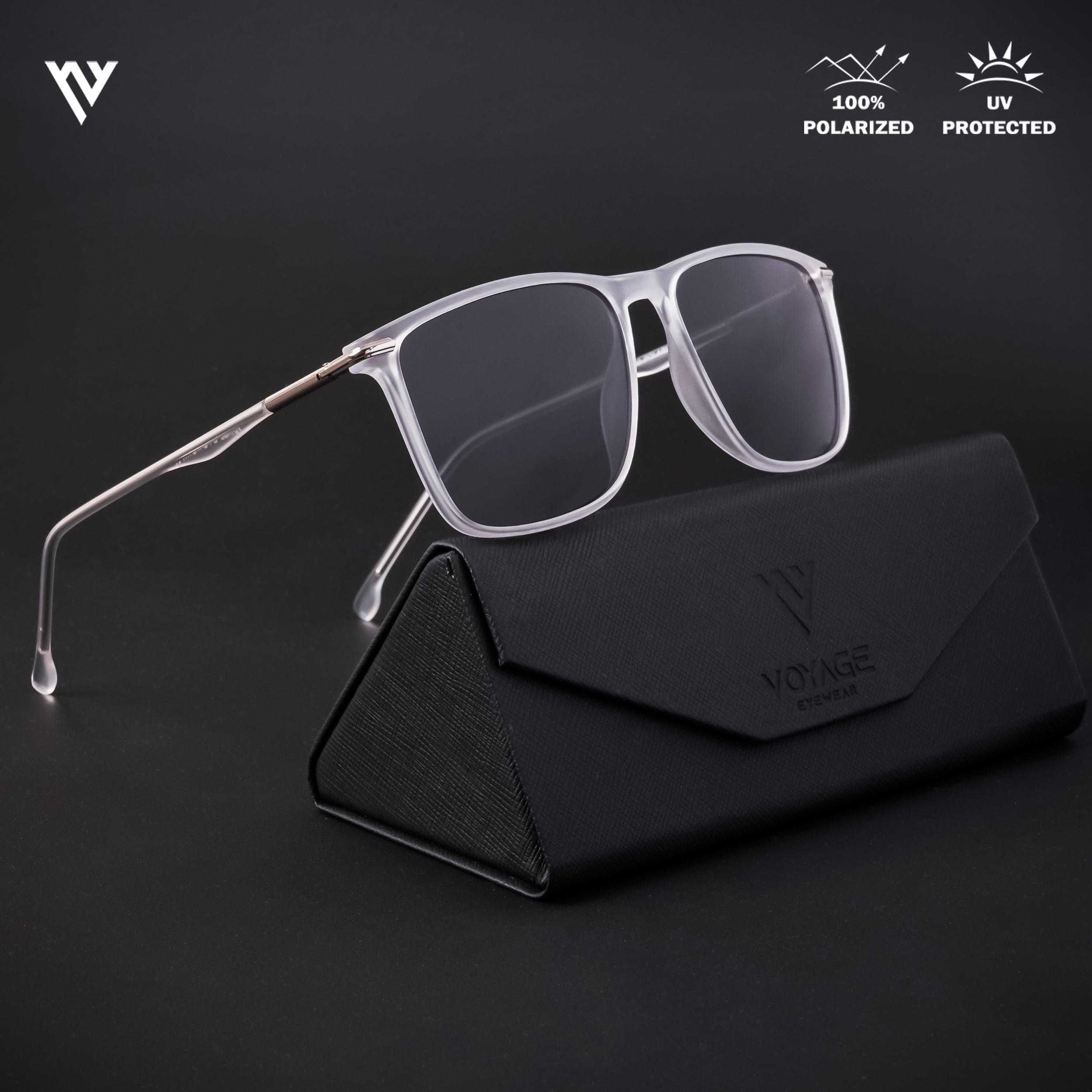 Voyage Exclusive Transparent Polarized Wayfarer Sunglasses for Men & Women - PMG4303