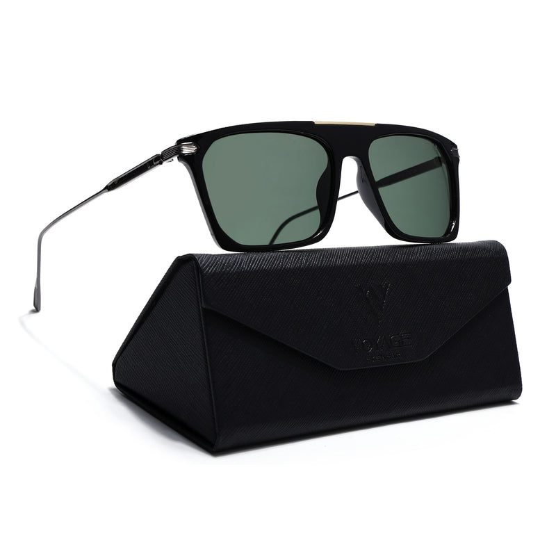 Shine Black Polarized Wayfarer Sunglasses - PMG4450