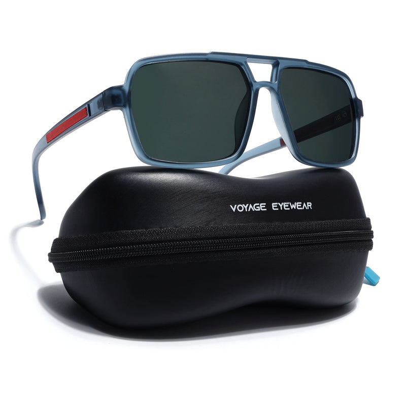 Wayfarer Polarized Sunglasses (Black Lens | Blue Frame - PMG5242)