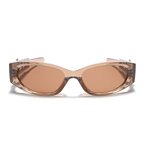 Oval Sunglasses (Brown Lens | Light Brown Frame - MG5553)