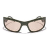Wrap Around Sunglasses (Light Brown Lens | Olive Frame - MG5556)