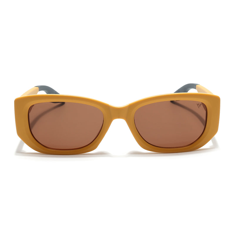 Cosmos |  MatteYellow Rectangle Sunglasses | Brown Lens - MG6573