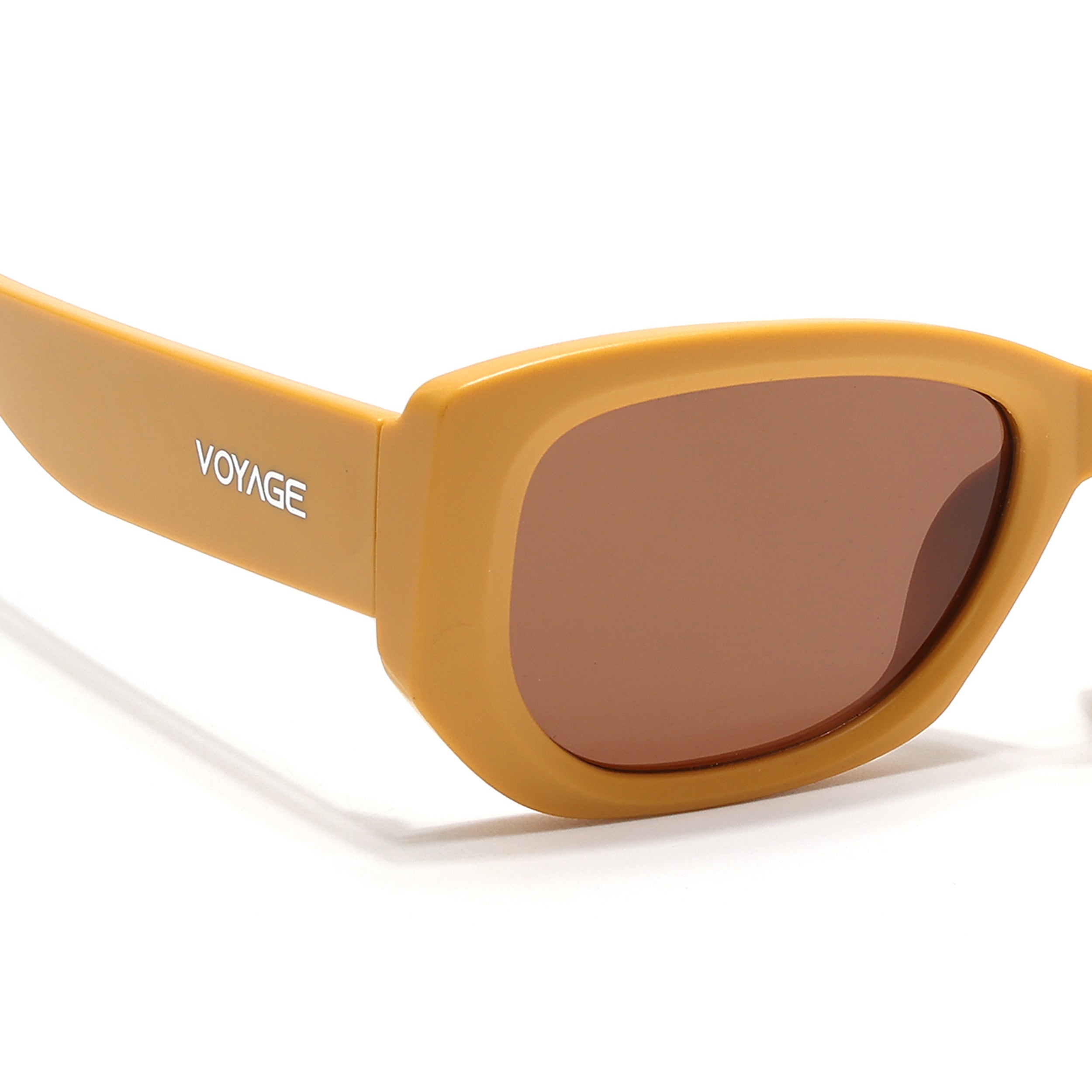 Cosmos |  MatteYellow Rectangle Sunglasses | Brown Lens - MG6573
