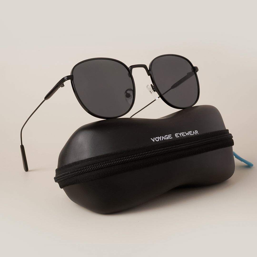 Voyage Round Black Sunglasses MG2975