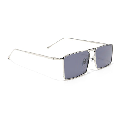 Silver Digger | Black & Silver Rectangular Sunglasses - MG3573