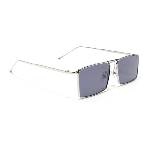 Silver Digger | Black & Silver Rectangular Sunglasses - MG3573