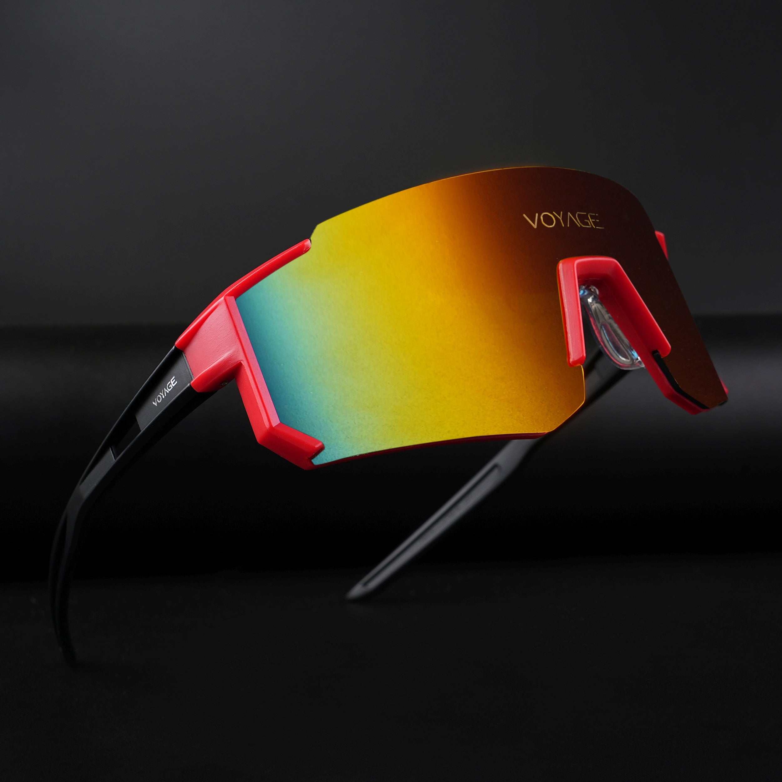 Drift Sunglasses (Multicolor Lens | Red Frame - MG5624)