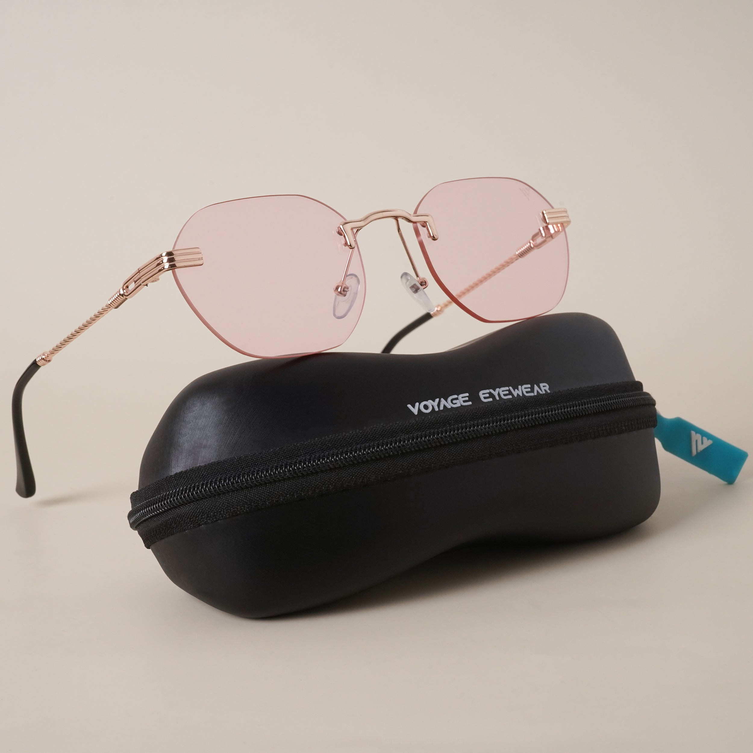 Voyage Pink Rimless Sunglasses 2097MG3605