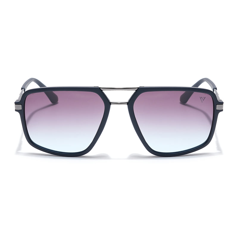 Voyage Select Wayfarer Sunglasses (Grey & Clear Lens | Navy Blue Frame - SLPMG6212)